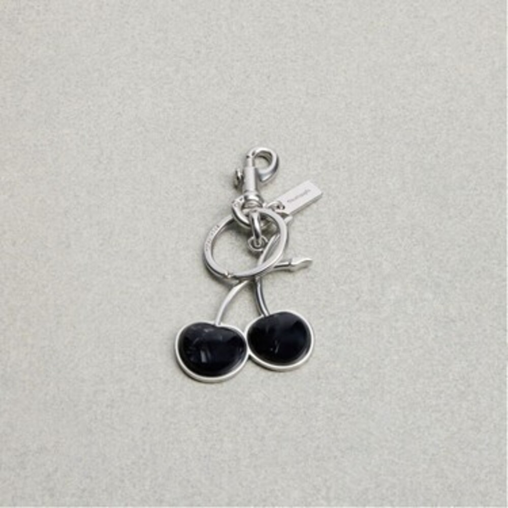 Silver Cherry Keychain